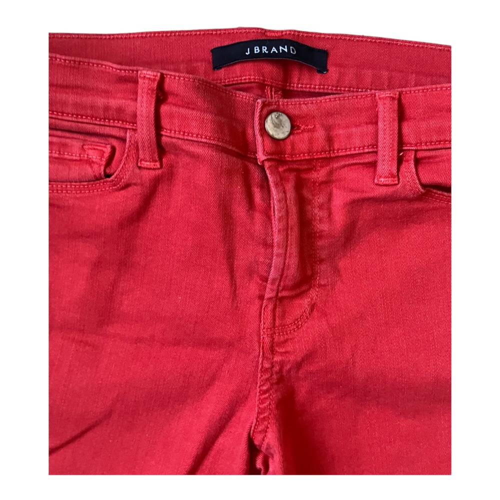 J Brand Skinny Crop Pompeian Red Woman Size 28 - Picture 4 of 6
